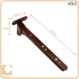 Volo Heavy Duty 9-Inch Foldable Shelf Bracket – Folding Table Bracket with Fittings for Steel Tables, (Color: Cherry) (1 Set) image 1