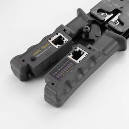 BASGI RJ45 Crimping Tool,Network Crimper Tool for 8P 6P 4P RJ-45 RJ-12 RJ-11 RJ-9 RJ-12 DEC 6P6C Modular Plugs,Cat6 Cat5 Cat5e Stripping Cutting Crimping Network Cable Tester All-in-One Crimp Pliers image 2