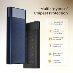Ambrane 10000mAh Slim Power Bank, 20W Fast Charging, Dual Output, Type C PD (Input & Output), Quick Charge, Li-Polymer, Multi-Layer Protection for iPhone, Anrdoid & Other Devices (Stylo 10K, Blue) image 3