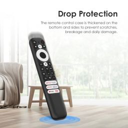Silicone TV Remote Cover Case Compatible with TCL Tv Remote RC802NU1 IFFALCON Smart LED TV Remote Protective Cover with Lanyard [Remote NOT Included] (Black) image 5