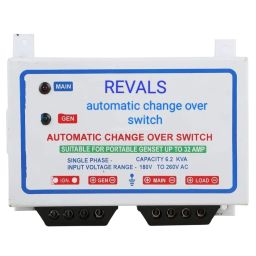 REVALS Automatic Change Over Switch Suitable for Portable Genset Up to 32Amp, Single Phase, Capacity 6.2 KVA, Input Voltage Range - 180V to 260V AC image 1