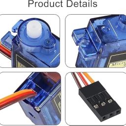 SP Electron Pack of 1 Pcs SG90 Micro Mini Servo Motor, SG90 Servo Kit Compatible with RC Helicopter Airplane Car Boat Robot and many other toys. image 2