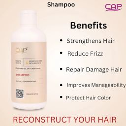 CAP Keratin Smooth Shampoo & Conditioner Set (300ml Each) | Argan Oil Infused | Frizz Control | Sulphate & Paraben Free | For Smooth & Shiny Hair image 4