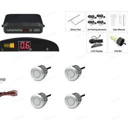 CARIZO Reverse/Back Parking Sensor LED Display (Set of 4) (Silver) Compatible with Hyundai Verna Fluidic (2014-2017) image 1