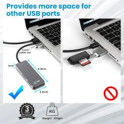 EVM USB Memory Card All in 1 Reader 5Gbps Read Speed Read 5 Cards for Linux,Chrome, Multi SD Card,Mac OS,Windows (Supports SD/M2/XD/CF/TF/MS Card) - 3 Years Warranty (‎EVM-CR-01) image 4