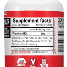 NutriJa -Yohimbine Hcl 5 Mg Capsules -Pack Of 60 Capsules,1 Count image 1