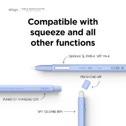elago x MONAMI Pencil Case Compatible with Apple Pencil Pro Case, Compatible with Apple Pencil 2nd Generation Cover Sleeve, Magnetic Charging, Double Tap, Squeeze, Haptic (Must Read Guide)(Viola) image 1