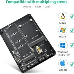 ETZIN M.2 SATA to SATA Adapter (Not Support NVME/M.2 PCIE) MSATA and B Key/B&M Key M.2 NGFF SDD to 2.5" SATA III 2 in 1 Converter Supports MSATA/M.2 NGFF SSD Not for M Key (EPL-1082HS) image 4