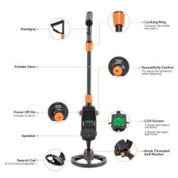 Hobbylobby Metal Detector Gold Digger Finder with High Sensitivity Deep Detection Search Tool with LCD Display & Adjustable Stem Lightweight Detector for Coins, Jewelry, Relics, and Treasures image 2