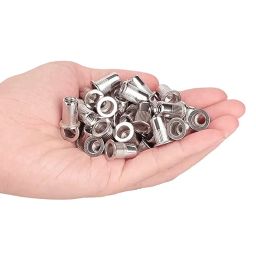 Zinc Plated M5 Flat Head Metric Threaded Rivetnut Insert Nut insert Rivet Nut Kit (Pack of 100) image 3