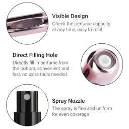 Portable 5ml Mini Perfume Atomizer Bottles, Refillable Perfume Spray Bottle, Scent Pump Case, Empty Perfume Bottles for Travel and Outgoing(1 Pack) image 3
