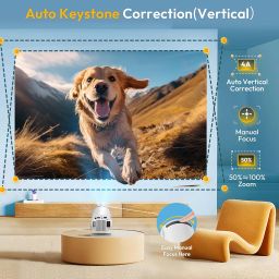 Portable Mini Projector XGODY Gimbal3 Smart Android 11 HD Projector 1080P 4K WiFi6 BT Home Theater Video Projector 180° Rotatable Stand Car Keystone Correction for Mobile Phone TV Stick image 5