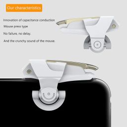 BKN Buykarnow Angel Wings Smartphone Game Controller Trigger For Playing PUBG, Battle Royale In Ultra Mode With Sensitive Shoot And Aim LT009GDG (Moon White) image 3