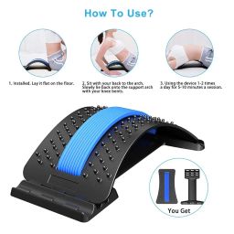 Plastic Magic Back Support 3 Levels Adjustment Stretcher Pain Relief Support Lumbar Massage Back Support For Office Chair, Car, Bed Back Support Fitness Device image 2