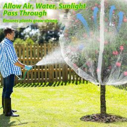 HASTHIP® Fruit Tree Netting with Zipper & Drawstring - 100x120cm Garden Plant Net Pest Barrier to Prevent Cicadas Bird Squirrel Deer image 1