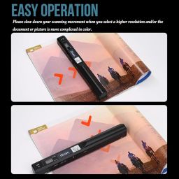 WQV A4 Document Scanner - Portable Photo Scanner with 16GB Memory Card, USB Connection for Computer, Black, LNKH09 image 3