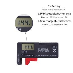 ZUFECY Battery Tester Checker, Digital Display Battery Checker for AA AAA C D 9V 1.5V, Button Cell Batteries DT168 Pro - 1 Pack image 3