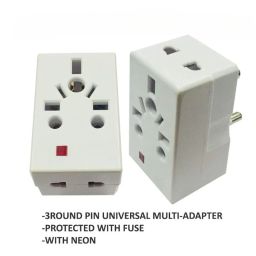Nirvair Multi Input (3-Way) 3-Pin Plug Multicountry Input Plug Adapter with Fuse for Imported Devices from UK, US, Australia,Japan,etc Plugs image 4
