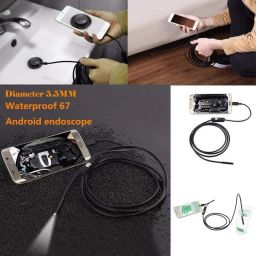 KZLYNN Waterproof Endoscope Camera Flexible IP67 Borescope Camera Inspection 6 LED with 5M Cable 5.5mm for Android,PC & Notebook, with Type C OTG (App USB Camera) image 2