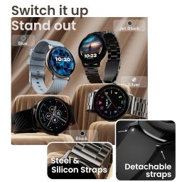 Boult Newly Launched Dire Smartwatch 1.38'' 2.5D Curved HD Display, BT Calling, 500 Nits Brightness, IP67, 250+ Watchfaces, 120+ Sports Modes, AI Voice Assistant, SpO2 Monitoring (Denim Blue) image 5
