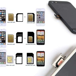 Storite 5-Pack SIM Card Adapter Kit Nano to Micro - Nano to Regular - Micro to Regular with Eject Pin Needle (Black) image 4