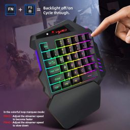 V500 Streaming Ribbon Converter One-Handed Keyd with USB Converter Interface Flow Color Light Keyd Black image 5
