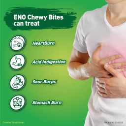ENO CHEWY BITES: Tasty Chewable Antacid for Gentle & Effective relief from acidity - Antime, Anywhere!! - LEMON FLAVOUR - Pack of 30 Tabs image 3