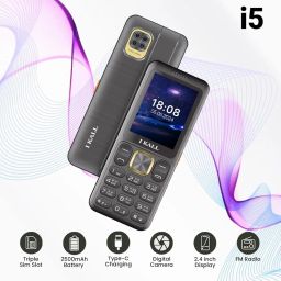 IKALL I5 Feature Phone – 2.4" Display, 2500mAh Battery, 32MB RAM/Storage, Music & Video Player, FM, Triple-Sim, Type-C Charger (Black) image 3