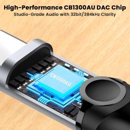 AUDIOCULAR C08 Type-C IEM Upgrade Cable with HD Mic, AI-ENC Noise Cancellation with CB1300AU DAC, 4-Core Copper Wire 0.78mm Connector,Compatible with Type-C Phones & Earphones image 2