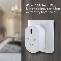 Wipro 16A Wi-Fi Smart Plug with Energy Monitoring- Suitable for Large Appliances like Geysers, Microwave Ovens, Air Conditioners (Works with Alexa and Google Assistant)- White image 2