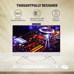 HP All-in-One 12Th Gen Windows 11, Intel Core i3-23.8 Inch(60.5 Cm) 8GB Ram/512GB SSD/Fhd, Micro-Edge, Anti-Glare Display/Wireless Keyboard & Mouse/Intel UHD Graphics/Win 11/5.37 Kg, 24-Cb1901In image 2