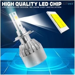 CARZEX H7 LED Headlight Bulbs (Set of 2) – 36W / 3800LM | 6000K Cool White | Plug & Play LED Conversion Kit for Car image 1