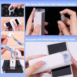 JUDEE Keyboard Cleaning Brush 7 in 1 Kit, Portable Keyboard Tools Including Screen Dust Brush, Cleaner Per with KeyCaps Puller and Spray Bottle for Phones, Computer, Multicolored image 4