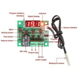 TechSupreme W1209 Digital Thermostat Temperature Sensor &12V DC Cooling Fan COMBO Temperature Sensor and Controller image 1