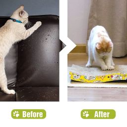 Emily Pets Cat Scratcher Cardboard 2 in 1 Reversible Scratching Pad Recyclable Corrugated Scratch Toy with Wave Shape & 10ML Catnip Cat Scratch Lounge for Furniture Protection Scratch Board image 2