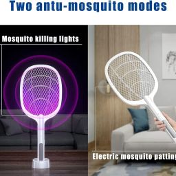 Mosquito Killer Bat with Uv Light Lamp Five Nights Mosquito Killer Autokill 2 in 1 Mosquito Racket 1200Mah Lithium Ion Rechargeable Battery Handheld Electric Fly Swatter Easy use Home4 image 2