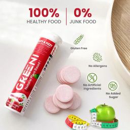 Greeni Apple Cider Vinegar 15 Effervescent Tablet, ACV with mother for weight loss and easy digestion, vitamin B6 & B12 (Pack of2, 30) image 3
