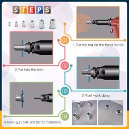 Generasis Metric Rivet Nut Kit - Zinc Plated, Flat Head, Knurled Body, Threaded Insert - 7 Sizes M3, M4, M5, M6, M8, M10, M12 (Metric Rivet Small Assortment Kit, 75 Pieces 7 Sizes) image 1