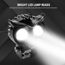 Carzex Mini Driving Owl Light Led Projector Fog Light with White/Yellow + Flasher Light Modes for Bikes and Scooty with Free On/Off Switch (Metal Body/Set of 2 Pcs) image 3