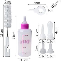 Pets Empire Dog Puppy Cat Kitten Pet Feeding Nursing Bottle Nipple Brush Kit (60 ml) image 1