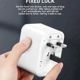 i creator iCreator GAN 65w International Travel Adapter with 3 Port (2 Type C PD & 1 QC Super Fast USB) Multi Socket Plug, Compatible 200+ Countries Like US,UK,EU,AUS Worldwide Universal Adapter 2000w - White image 2