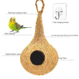 LIVEONCE Natural bhaya Bird nest for Cages and breeding for All Medium,Small Birds with self adheshive Hanging Hooks Pack of 2 image 5