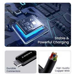 Ambrane 2.4A Fast Charging Output Cable with Micro to USB for Mobile, Neckband, True Wireless Earphone Charging, 480mbps Data Sync Speed, 1m Length (ACM - AZ1, Black) image 3