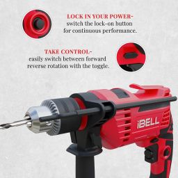 IBELL Impact Drill ID13-75, 650W, Copper Armature, Chuck 13mm, 2800 RPM, 2 mode selector, Forward/Reverse with variable speed image 4