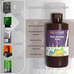 Filamont Water Washable White 3D Printer Resin LCD UV-Curing Resin 405nm Standard Photopolymer 3D Resin Low Odor, Fast Curing,for MSLA DLP LCD 3D Printing(White) image 2
