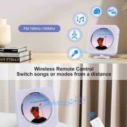 CD Player Portable Bluetooth Desktop CD Player for Home, Mini Cute CD Players for Kids, Built-in Dual Speakers and LED Display with Remote Control, Supports CD/FM Radio/USB/AUX/Timer/Repeat (Purple) image 4