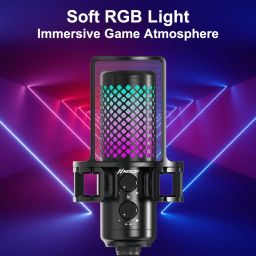 Nexlev Chronicle Series Gaming RGB Mic with Shock Mount, Pop Filter, Metal Stand for Streaming & Podcasting. Plug & Play for Windows, MAC & PS4/5, Monitoring, One Touch Mute & Mic Gain (CM-22 Pro) image 2