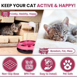 Foodie Puppies Cat Happy Circle with Ball Bell and Feather Mouse Attached for Cats and Kittens (Color May Vary) | Interactive Fun Toy for Exercise and Physical Health of Cats & Kittens (Medium) image 5