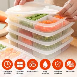 GREENDARK 5 Grid Reusable Snackle Box Food Storage Container Fridge Organizer BPA-Free Container Serving Tray for Snack, Fruit, Candy, Nuts image 1