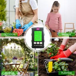 Serplex® Soil Meter 6 in 1 Dual Probes Soil Meter for Moisture/Temp/PH/Humidity/Sunlight Intensity/Conductivity LCD Digital Soil Moisture Meter Precison Agriculture Soil Meter (Battery Not Included) image 5